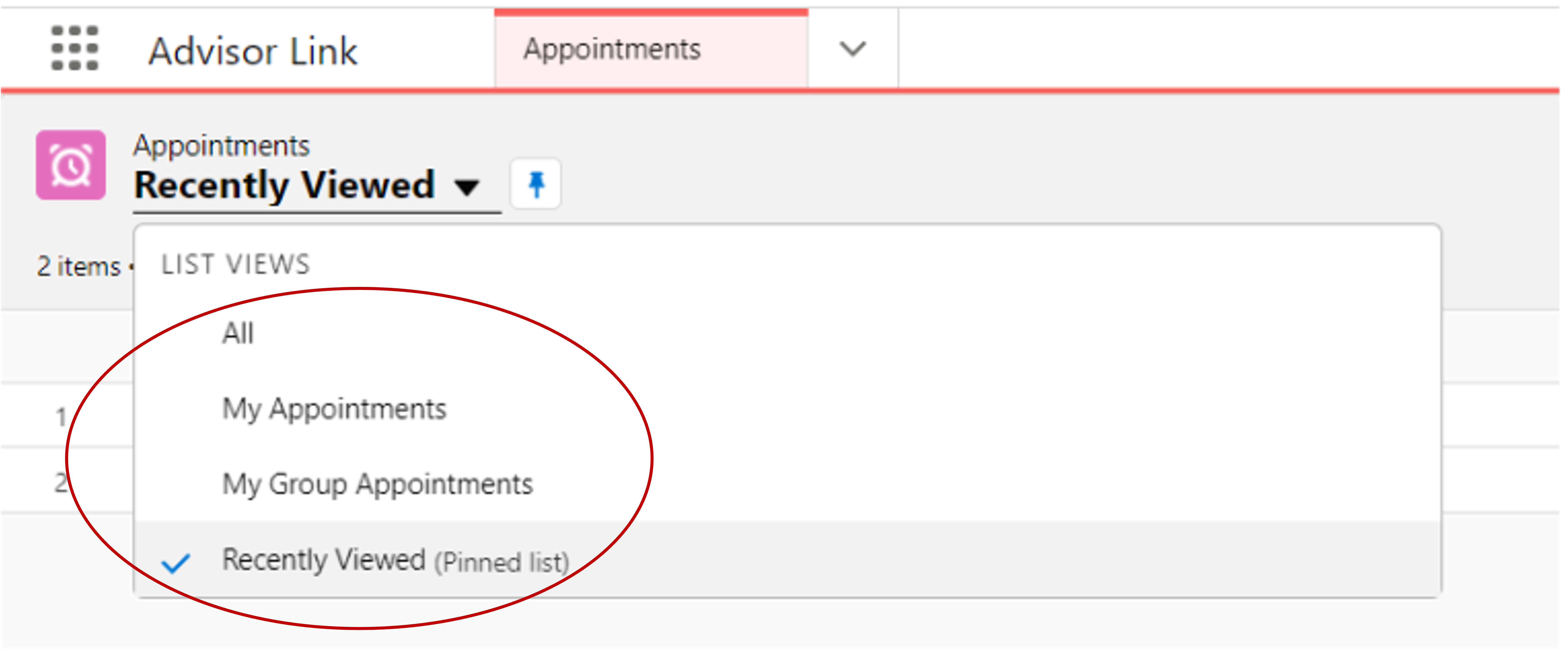 Viewing the Appointment Types
