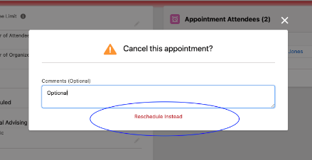 Reschedule Instead button