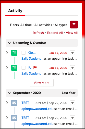 Activity window