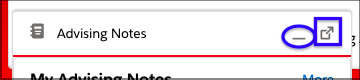 Minimize or expand Advising Notes window icons