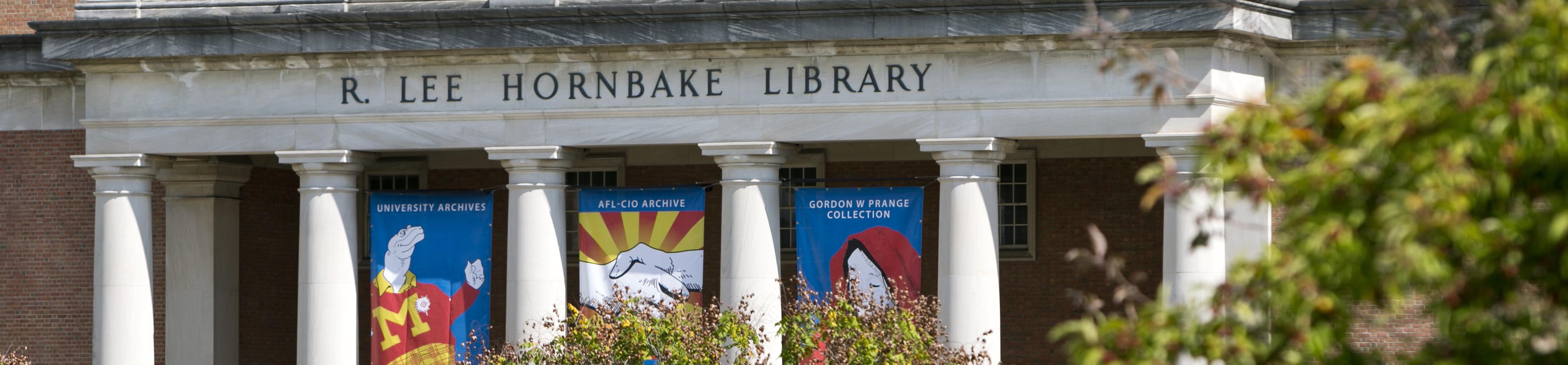 The front of R. Lee Hornbake Library